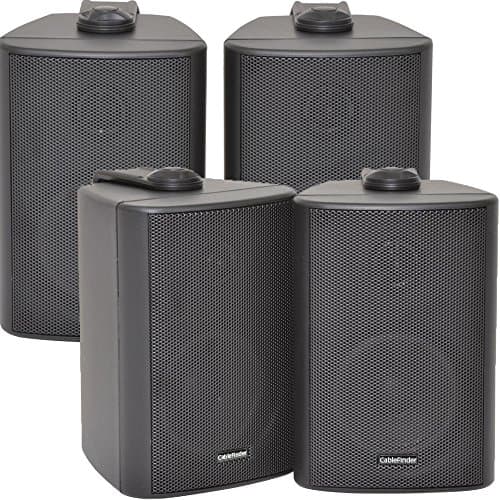 Image of 2x Pair | 3” 60W 8 OHM | BLACK 2 Way Compact Wall Mounted Speakers | Mini HiFi Surround Sound Passive Background Music Cabinet Corner | 4 Speaker Home Audio Set