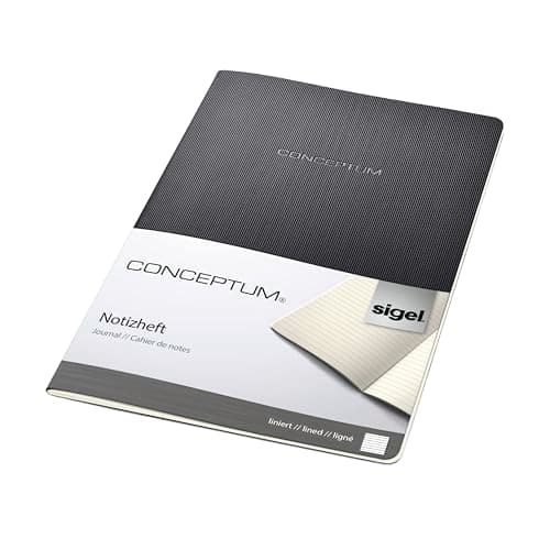 Image of SIGEL CO861 Journal, approx. A4, lined, softcover, Black - Conceptum