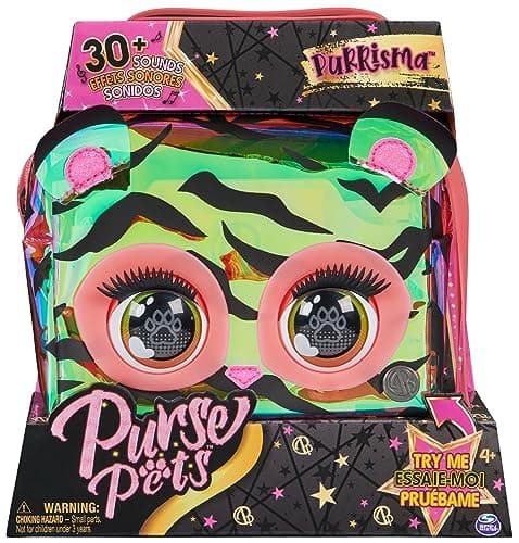 Image of Purse Pets, Purrisma Interactive Tiger Pet Toy & Crossbody Bag, over 30 Sounds & Reactions, Kids’ Toys for Girls & Tweens