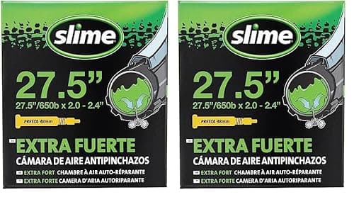 Image of Slime 30023 Bike Inner Tube with Slime Puncture Sealant, Self Sealing, Prevent and Repair, Presta Valve, 50/60-584mm (27.5 (650b) x 2.0-2.4) (Pack of 2)