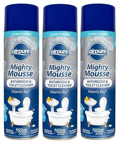 Image of Airpure Fresh Foam Mighty Mousse Bathroom & Toilet Cleaner (3 x 500ml) (Atlantis Bay)