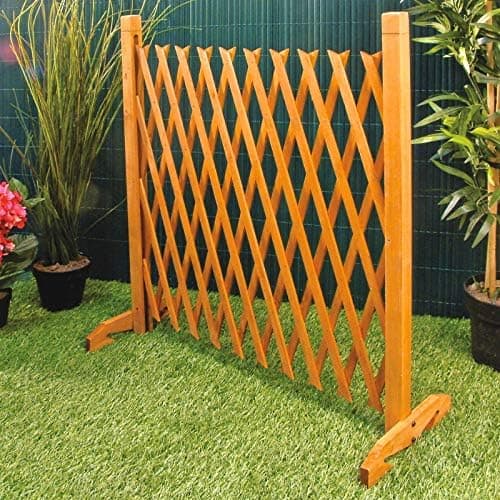 Image of Expanding Wooden Fence Trellis - Freestanding Garden Barrier Screen with Wide Feet - Adjustable Width 29-140cm, Decorative Portable Privacy Fence for Outdoor & Indoor Use
