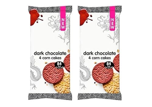 Image of Dark Chocolate Corn Cakes, Gluten Free, 4 Pack, 68g,Pack Of 2