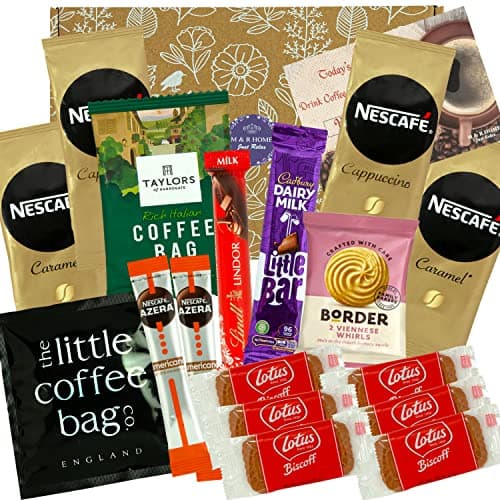 Image of Coffee Lovers Hamper Gift for Men with Coffee, Luxury Biscuits & Chocolate – Mother’s Day Gift – Food Hampers For Couples, Get Well Soon, Thank You Teacher, Birthday present Women, Christmas