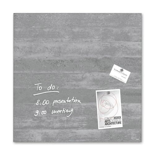 Image of SIGEL GL168 Premium Glass magnetic Board, glossy surface, 48 x 48 cm, easy mounting, Grey - Artverum