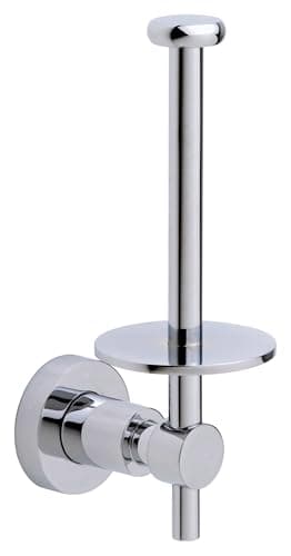 Image of tesa® Loxx Extra Toilet roll Holder, high Gloss Chromed Metal, self-Adhesive, Adhesive mounting Technology, 93 mm x 65 mm x 186 mm