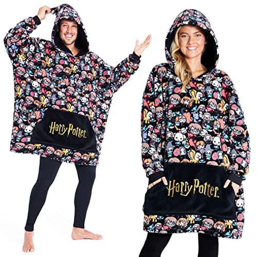 Image of Harry Potter Oversized Blanket Hoodie for Women & Teens, Sherpa Fleece Wearable Blanket with Hood & Pocket, Gifts for Adults (Multi)