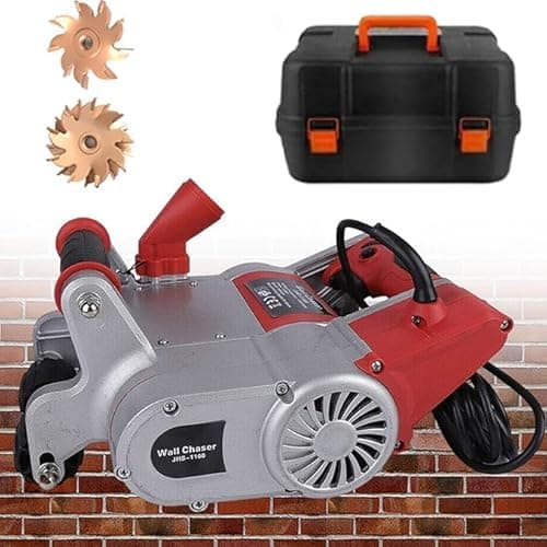 Image of ASerZenith 1100W Dust-Frees Wall Chaser Machine With 25Mm & 35Mm Blades, Perfects For Cement, Sand, And Brick Cutting - Efficient Slotting Tool For Clean Operations