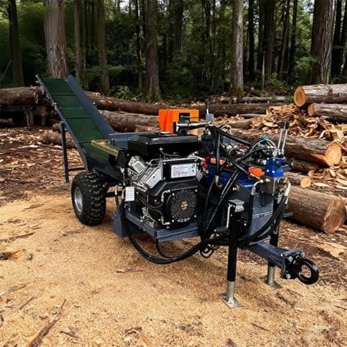 Image of Industrial Hydraulic Log Splitter – Heavy Duty Mobile Trailer Mounted Wood Splitting Machine for Firewood, Vertical and Horizontal Industrial Wood Processing Equipment