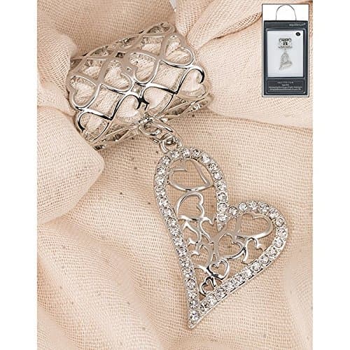 Image of Equilibrium Scarf Ring With Dangly Heart with crystals
