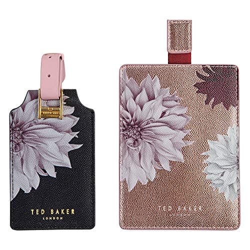 Image of Ted Baker LONDON Travel Set, Faux Leather, Black/Pink, One size