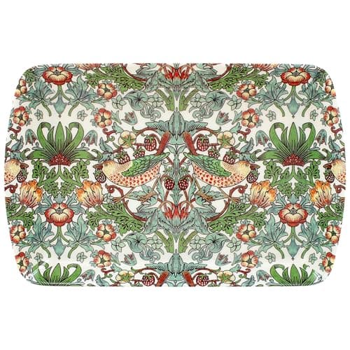Image of The Leonardo Collection William Morris Strawberry Thief Small Tray For Serving Dishes | Serving Trays For Kitchen Accessories | Serving Platter For Serving Food & Tea | Designer Trays for Food Serving
