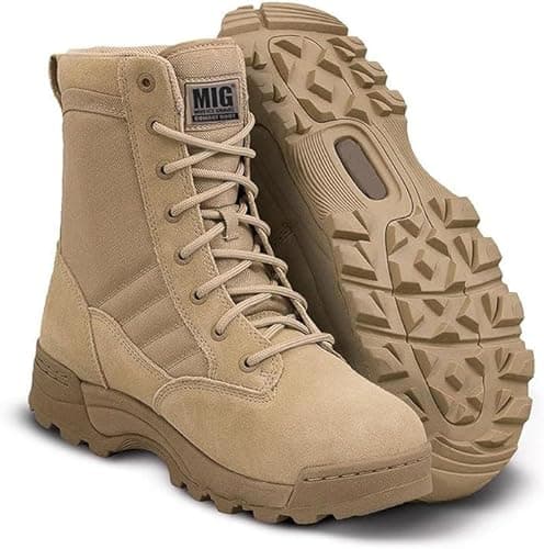 Image of Mens MIG side zip & lace up Army Tactical Combat Boots (Sand, UK9)
