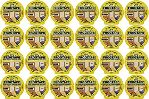 Image of Frog Tape Yellow Delicate Surface Painters Masking Tape 24mm x 41.1m, Pack of 24