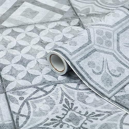 Image of d-c-fix vinyl wrap Visbi trendyline patterned 45 cm x 1,5 m - sticky back plastic roll for furniture, kitchen & cupboards - contact paper sticker self adhesive film