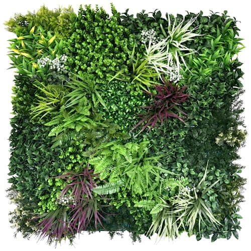 Image of Artificial Plant Flower Living Wall Panels Realistic Indoor/Outdoor Garden 1m x 1m Home, Office, Cafe, Shop, Salon, Wedding (Wordsworth)