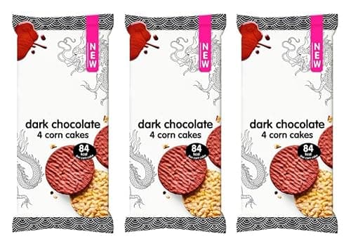 Image of Dark Chocolate Corn Cakes, Gluten Free, 4 Pack, 68g,Pack Of 3