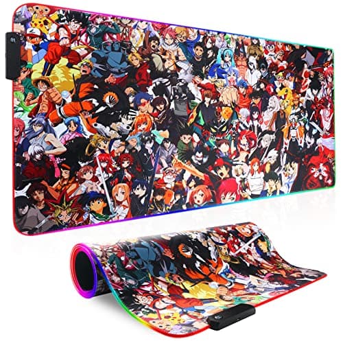 Image of Levomat RGBMausPad LED Game Mouse Mat, Large Luminous Mouse Pad for Computer Keyboard, Colourful Soft Mat with Non-Slip Rubber Base, Waterproof Mouse Mat (9040 dajihe)