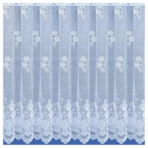 Image of Tyrone Textiles Chicago Floral Lace Sheer Net Curtain Panel (500 x 122cm)