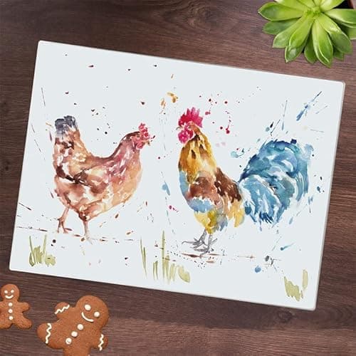 Image of lesser and pavey LP48404 Country Life Cockerel Design Cutting Board | Multi-color