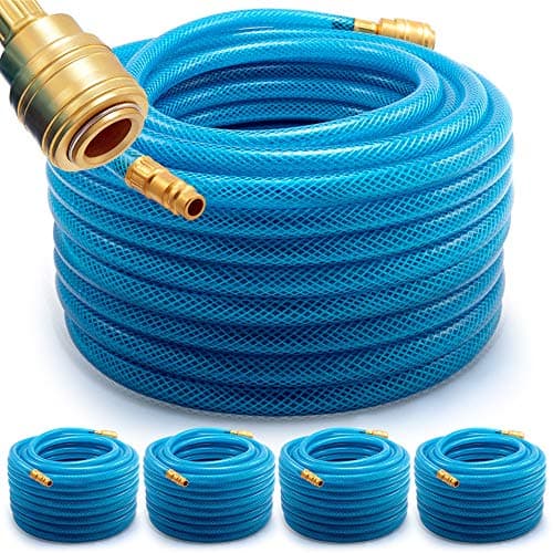 Image of MONZANA® 20m Air Compressor Hose 5 Pack - 15 Bar Pneumatic Air Line Hose with 1/4' Quick Coupling, Reinforced PVC Compressor Hose for Workshop Garage Tools