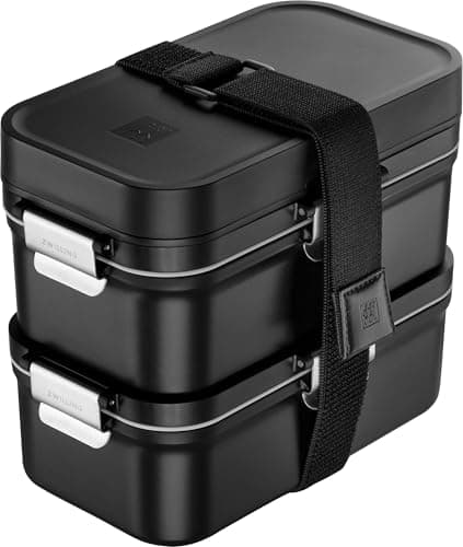 Image of ZWILLING Fresh & Save Lunch Box to Go Including Stainless Steel Cutlery, Shatterproof, Vacuum Function, Black