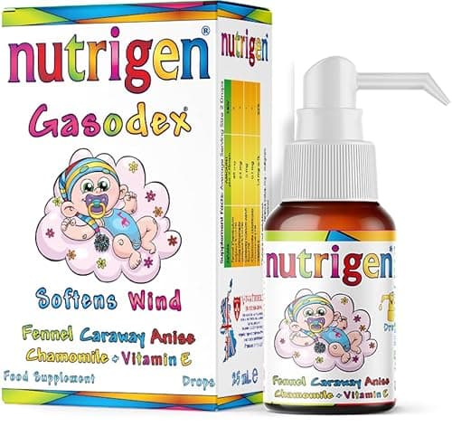 Image of Nutrigen Gasodex Drops for Babies – Natural Colic & Gas Relief with Fennel, Aniseed, Caraway, and Chamomile Oils – Easy Pump Dropper, No Sweeteners or Silicone, 25 mL