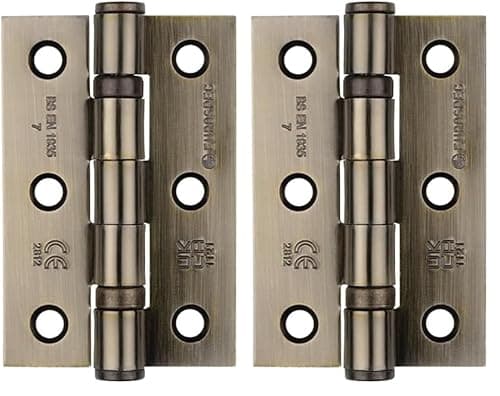 Image of Carlisle Brass HIN1322/7AB Hinge, Antique Brass, 3inch (76mm) x 2inch (51mm) (Pack of 2)