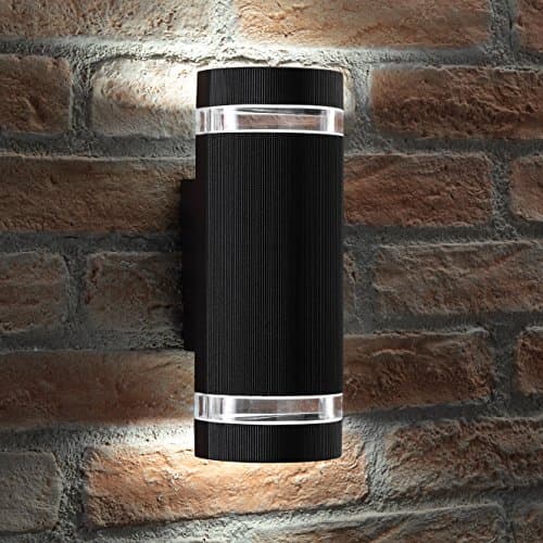 Image of Auraglow Indoor/Outdoor Double Up & Down Wall Light - Silver (Cool White, Black)