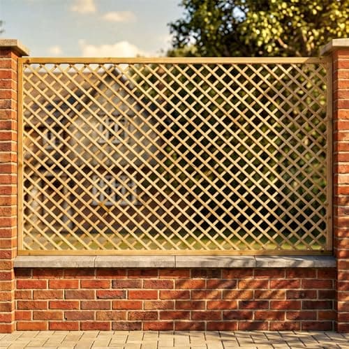 Image of Diamond Standard Elite Alderley, 6ft x 4ft Fence Panel Trellis Topper Wooden Lattice | Decorative Fencing Topper for Outdoor Garden Wall, Pergola, & Arch (Wide: 182.8cm x High: 120cm)