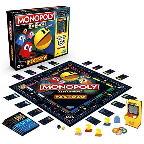 Image of Hasbro Monopoly Arcade Pac-Man Monopoly Board Game for Children Aged 8 and Up Includes Bank and Arcade Cash Machines