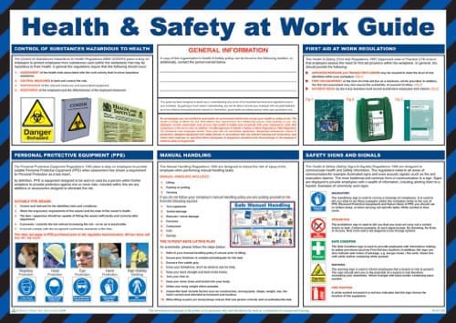 Image of First Aid Poster - Health and Safety At Work (Laminated Poster / 590x420mm)