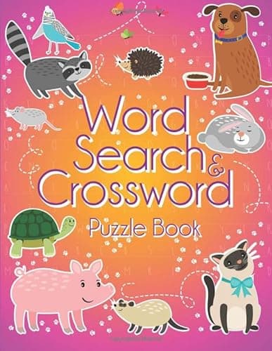 Image of Word Search and Crossword Puzzle Book: Large Activity Book with Brain Bending Mazes, Finding Hidden Words and Crosswords to Occupy Kid's for Hours (Word Search Puzzles)