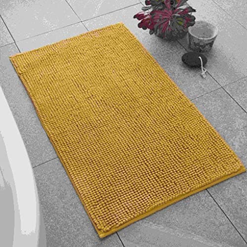 Image of Catherine Lansfield Bath Mat, Polyester, Ochre, 50x80cm ,BR/42324/W/BMAT/OC