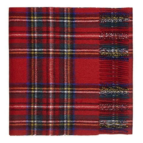 Image of Oxfords Cashmere 100% Lambswool Plaid Tartan Scarf, Royal Stewart