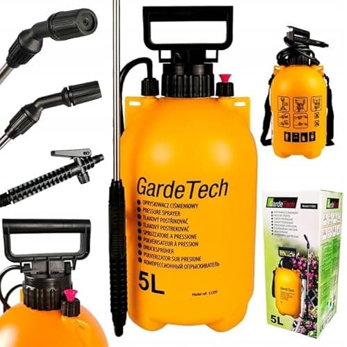 Image of GardeTech Pressure sprayer | 5l capacity | Garden sprayer with adjustable nozzle | Hose length 1.2 m