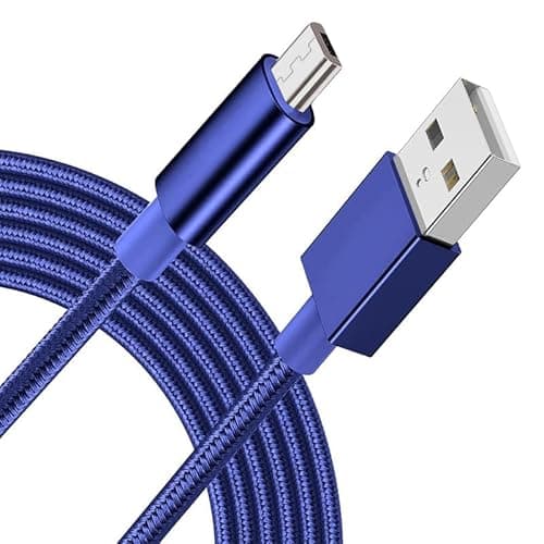 Image of iTechCover Braided USB Cable Charging Cord/Charger Power Lead Wire Compatible with HTC Desire 320 Mobile Smart Phone/Blue / (2m / 6.6ft)