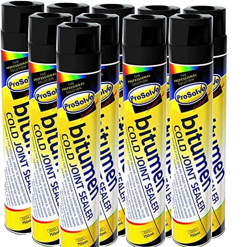 Image of Prosolve Bitumen Cold Joint Seal Spray Tarmac Roof Gutter Repair Pot Hole Sealer - 10 Pack
