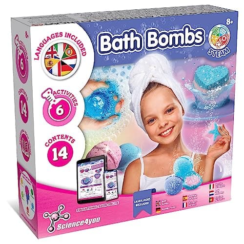 Image of Science4you Bath Bombs for Kids +8 – Make your Own Bath Bombs, Educational Science Kits: 6 Cosmetic Experiments, Stem Toys, Creative Gift Ideal to Birthday, Easter, Christmas for Girls Ages 7 8 9 10+