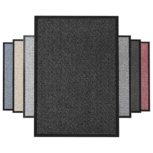 Image of NAUSHA Barrier Door Mat Heavy Duty Rubber Non-Slip Floor & Kitchen Mat Easy Clean Absorbent Soft Feel Entrance Rug Floor Mat (Charcoal, 90x150 cm)