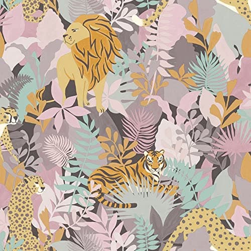 Image of Holden Animal Kingdom Wallpaper Exotic Tropical Jungle Multi/Pink 13070