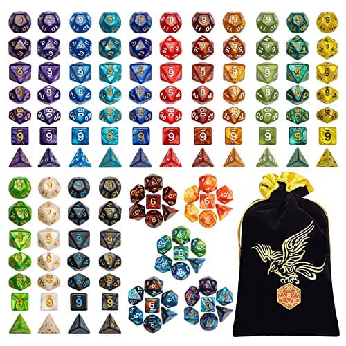 Image of QMAY Polyhedral Dice, Dungeons and Dragons Dice Set 7 Sided Polyhedral DND for MTG RPG Game (20)