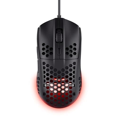Image of Trust Gaming GXT 928 Helox Gaming Mouse, Superlight USB Wired Mouse 65g, Adjustable DPI (200-6400), Optical Sensor, 6 Programmable Buttons, RGB LED Lighting, Gaming PC Gaming Laptop Macbook - Black