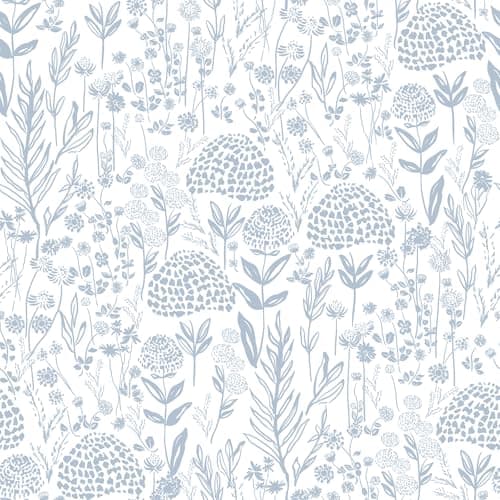 Image of CiCiwind Peel and Stick Wallpaper 44×300cm Blue White Floral Vinyl Wrap Self Adhesive Wallpaper Waterproof Sticky Back Plastic Light Blue Contact Paper for Wall Cabinets Decor