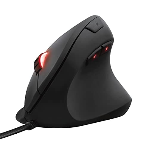 Image of Trust Gaming Mouse GXT 144 Rexx, Vertical Ergonomic Mouse, 250-10,000 DPI, 6 Programmable Buttons, Advanced Software, Adjustable RGB Lighting, USB Computer Mouse for PC, Laptop, Windows, Mac - Black
