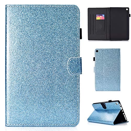 Image of LMFULM® Case for Amazon Kindle Fire HD8 2016/2017 (8,0 Inch) PU Magnetic Cover Shining Case Sleep/Wake Function Stent Holster Leather Case Flip Cover for Amazon Kindle Fire HD8 Blue