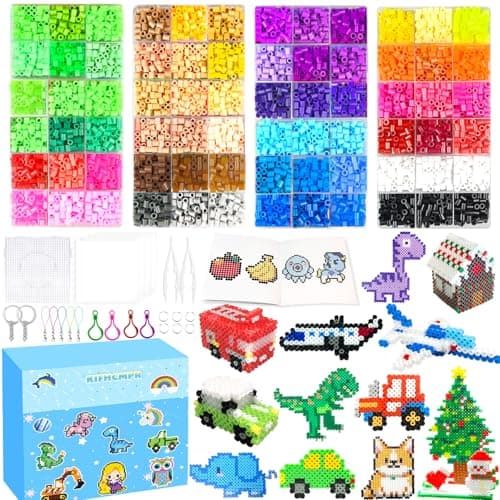 Image of 5mm Fuse Beads Kit -72 Colors Craft Set for Kid with Pegboards,Ironing Papers and Accessories,Beads 4 Boxes,Home School Arts and Crafts Kits,Toys Set,Christmas Birthday Gift for Girls & Boys Age 5+