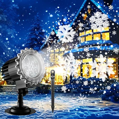 Image of New Year's Eve Party Decoration,Segotendy Projector Lights Outdoor,High Brightness Snowflakes LED Projectors Indoor,Waterproof Outside Xmas Light,Holiday Projection Lamp for Garden New Year Party