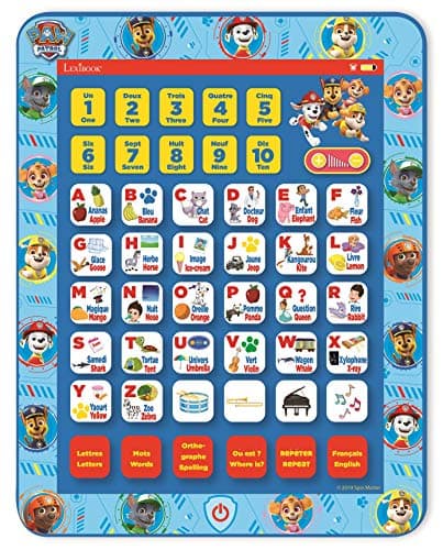 Image of LEXIBOOK, Paw Patrol, Educational Bilingual Interactive Learning Tablet, Toy to learn alphabet letters numbers words spelling and music, English/French, Blue, JCPAD002PAi1