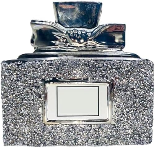 Image of Luxury Crushed Diamond Crystal Perfume Bottle Ornament – Refillable, Handmade Silver Glass, Elegant Home Décor & Gift